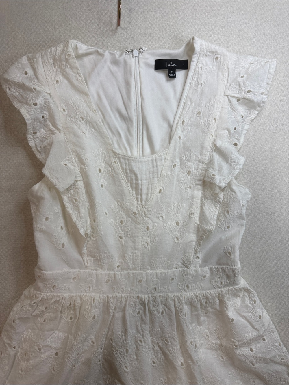 Lulu's White Eyelet Ruffle Mini Dress - Picture 2 of 7